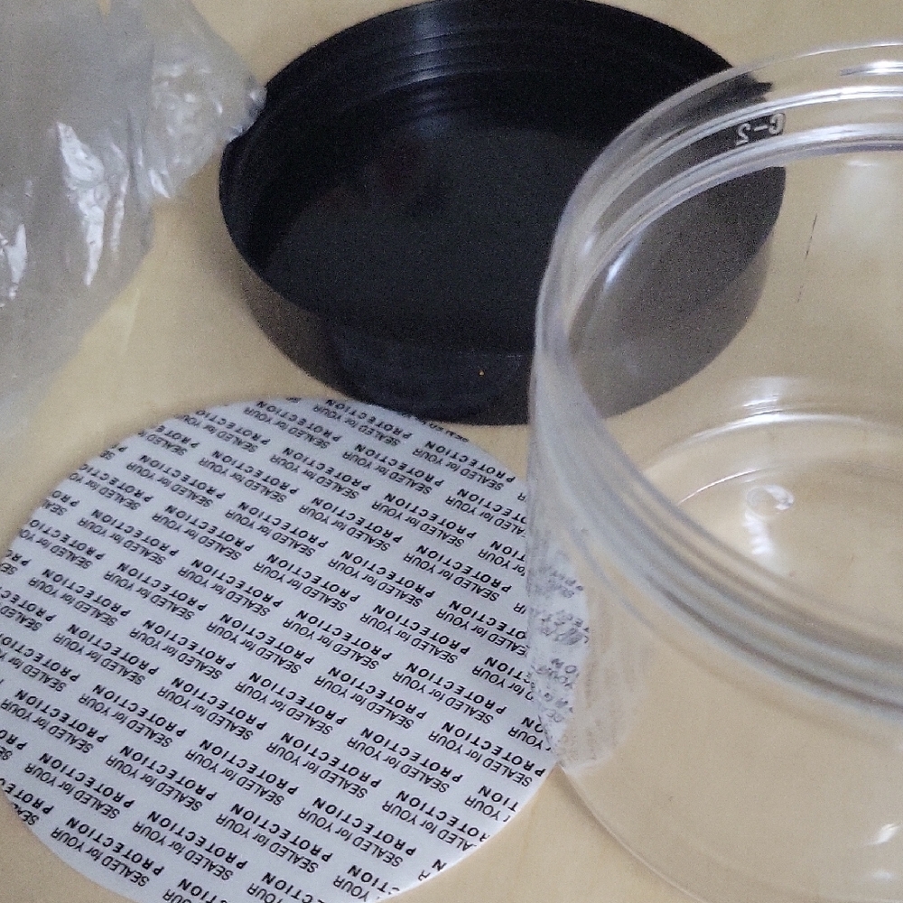 8 Oz Clear Jar With Black Lined Lid. Pack Of 12